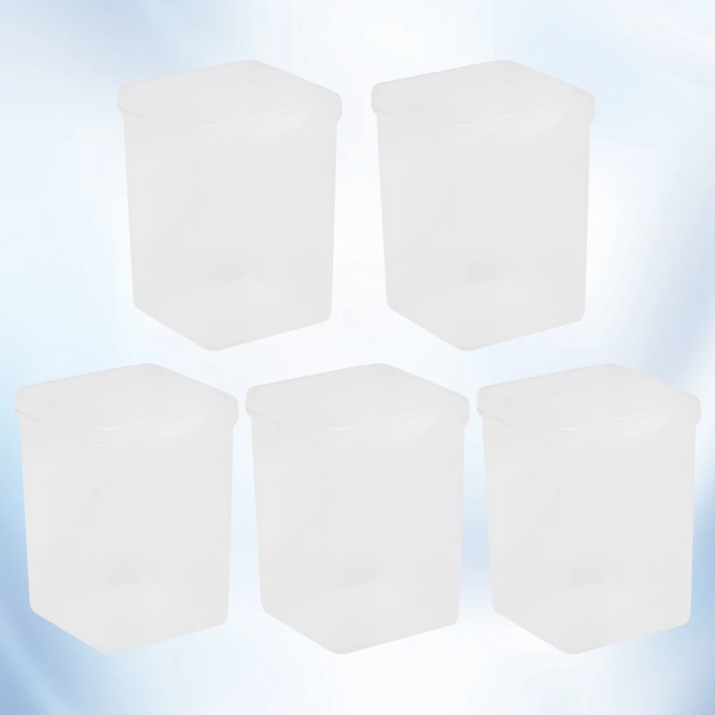 

5 Pcs Cotton Box Clear Swab Holder Storage Case Transparent Water Proof PP Material