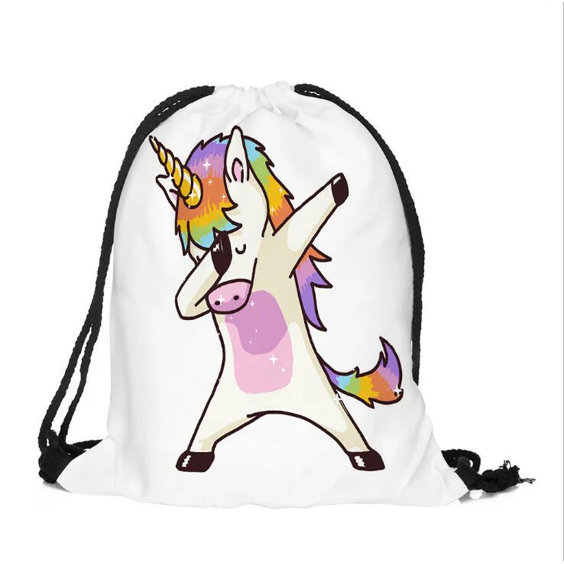 Cute Kid Baby Unicorn Pattern Sport Bags Swimming Bags Gym Pump Bag Sports School Drawstring Boy Girl Backpack Cosmetic Bag