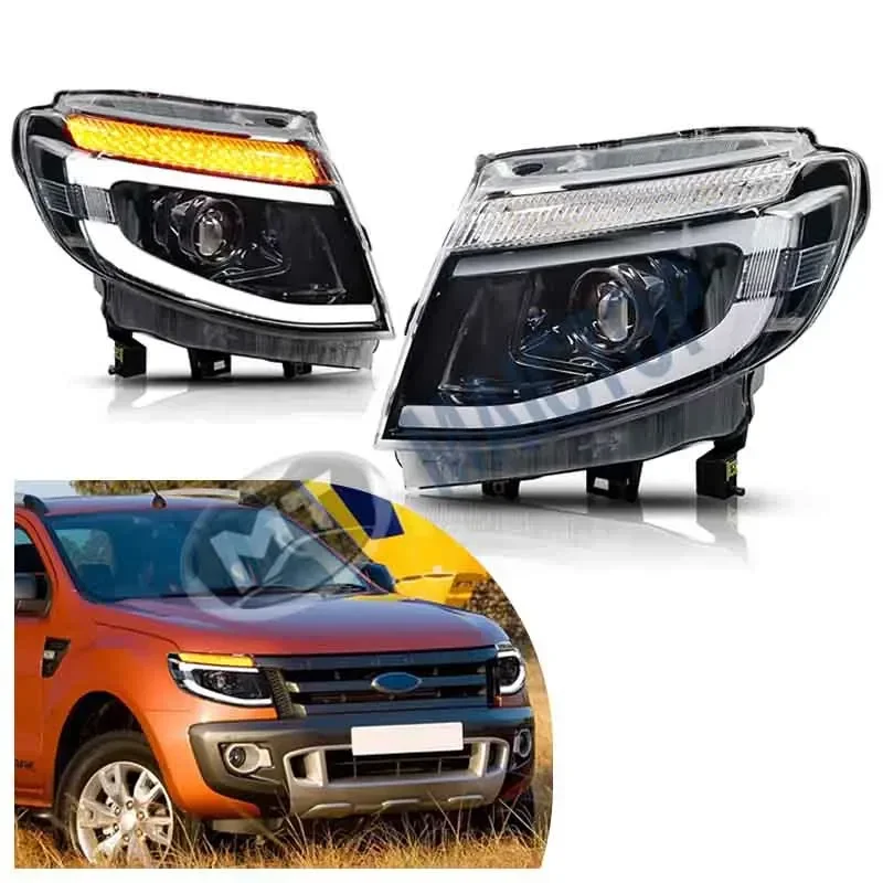 

Maictop Headlight Headlamp with DRL and Sequential Turn Signal Dual Beam Projector Plug & PlayFor ford RangerRaptor T6 2012-2015