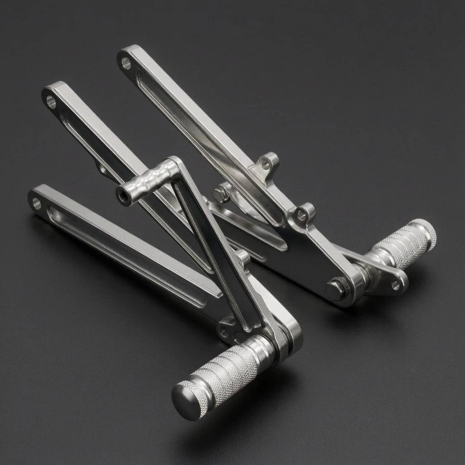 Rearset Footpeg Assembly Extended Design Adjustable Rearset Footpeg Adjustable Rearsets Hinge Point Holes CNC Aluminum Foot Pegs