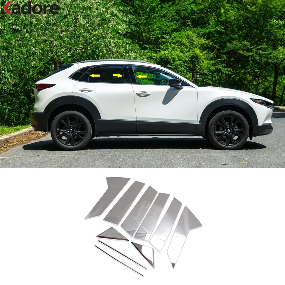 

For Mazda CX30 CX-30 2020 2021 2022 2023 2024 Steel Car Window Center Pillar Cover Trim B C Column Post Strip Accessories