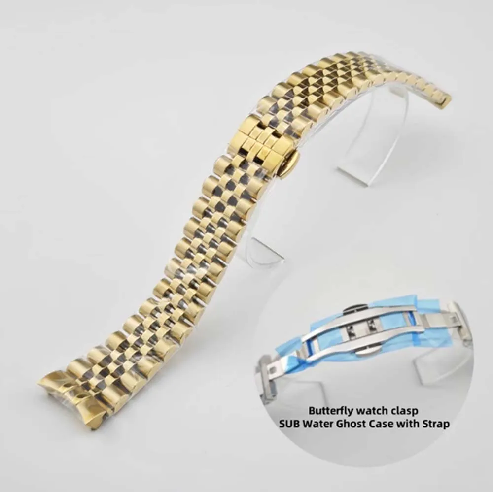 استبدال الفولاذ المقاوم للصدأ حزام فراشة المشبك 20 مللي متر حزام الساعات انفصال ربط سوار ساعة DIY جزء #5