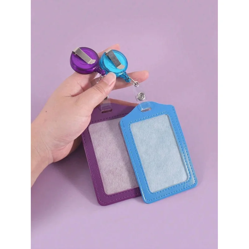 1 قطعة لوازم مكتبية ملحقات التعلم نسخة عمودية بطاقة حافلة بسيطة ومحمولة بطاقة وجبة الطالب بطاقة العمل بولي Leather الجلود