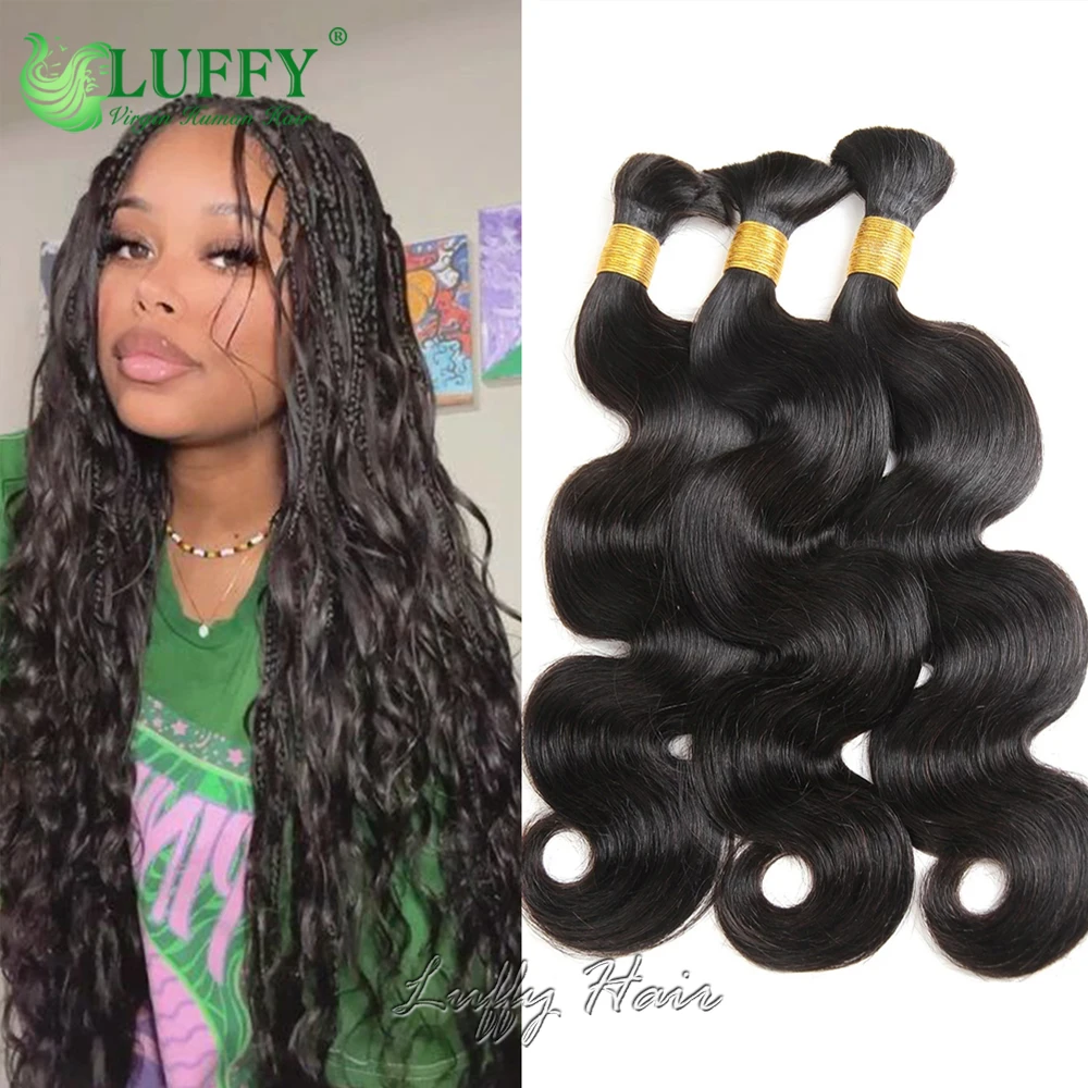 Human Hair Bulk Hair Bundles For Braiding Body Wave Human Hair Braiding No Weft Double Drawn Brazilian Human Hair Extensions