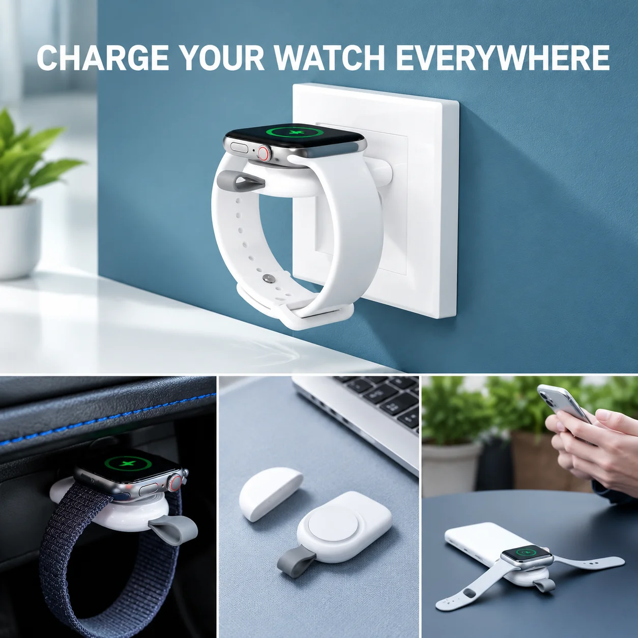 Portable USB Magnetic Charger for Apple Watch Series 11, Ultra 3 and SE 3, Cable-Free Plug Design, Keychain Format, 5V/1A USB Input, Compact 6.5 x 3.8cm Wireless Watch Charging Dock for Home, Office and Travel - view 7