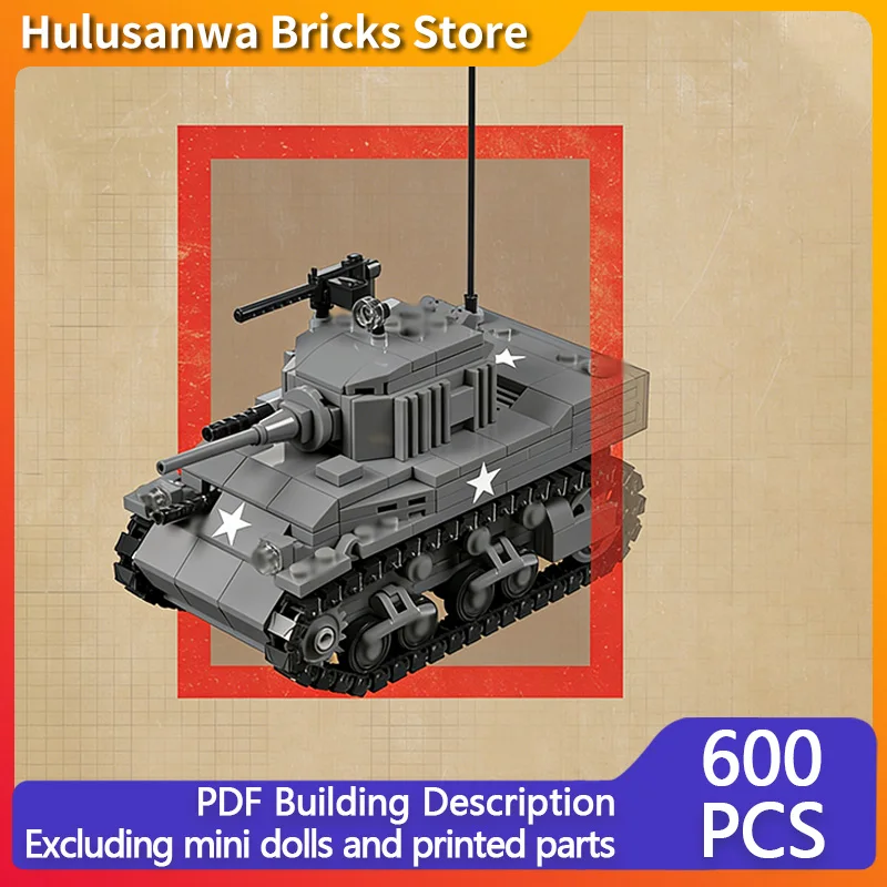 

Модель военного танка M5A1 времен Второй мировой войны, конструктор MOC, военная техника, модульные технологичные подарки, набор для сборки, детские игрушки, праздничный подарок