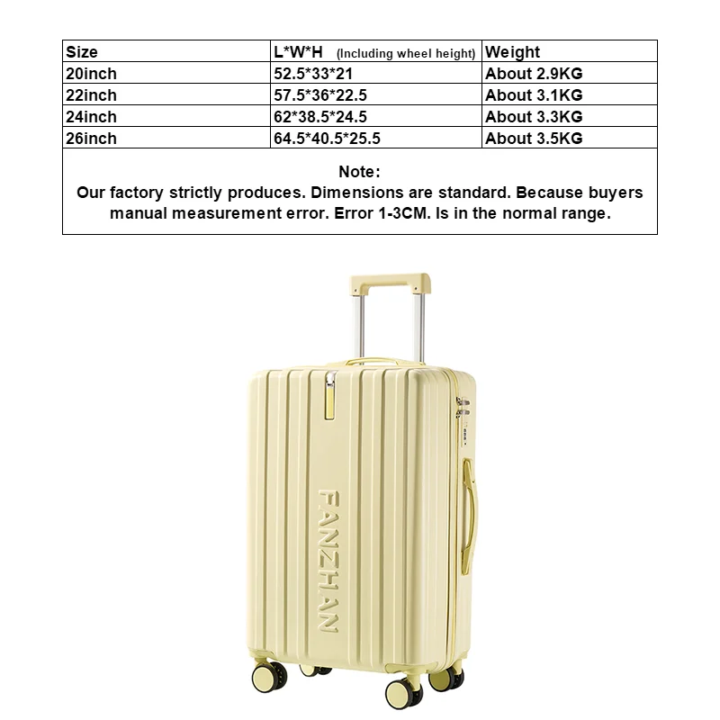 Ins Style Luggage Trolley Case Durable Silent Wheels Suitcase for Korean Girls Boys Large Capaci Student Password Case Travel