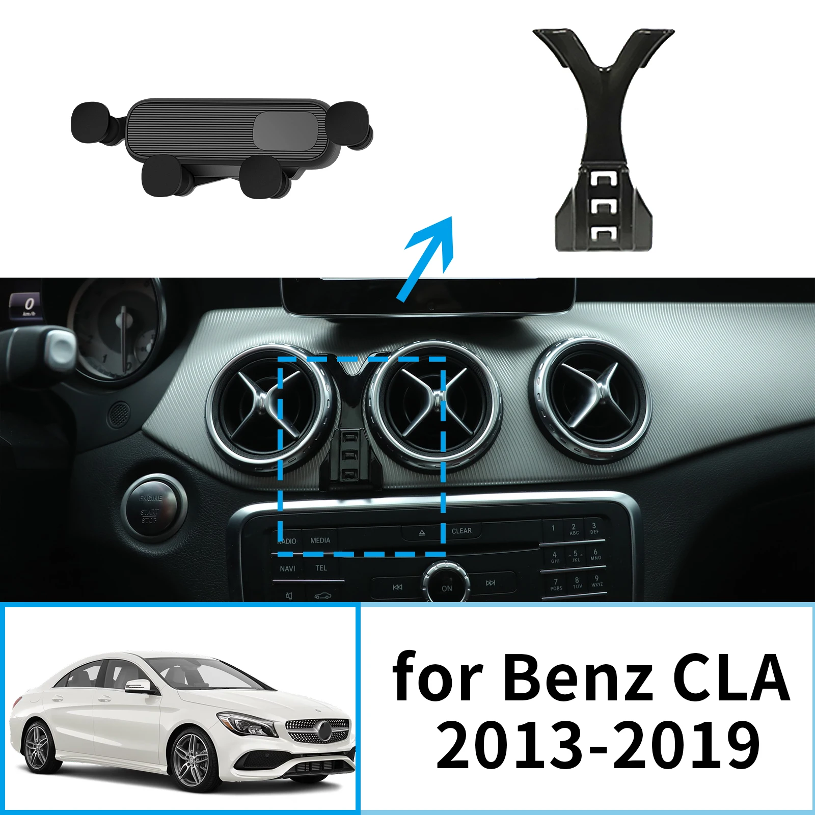 

Car Mobile Phone Holder for Mercedes Benz CLA C117 GLA 2013~2019 GPS Bracket Navigation Stand Auto Accessories