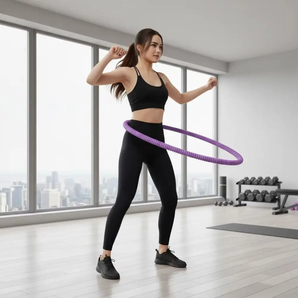 

Portable Fat Burning Sports Hoop Foldable Durable Spring Tube Yoga Circle Adjustable Soft Spring Slimming Sport Hoop