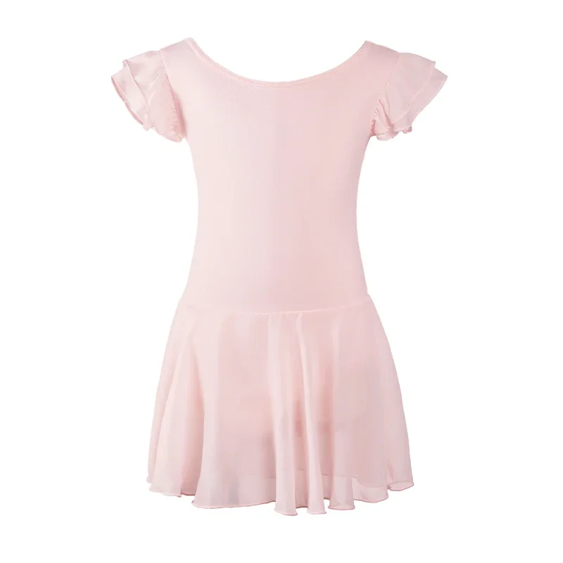 Girls Ballet Leotard Dress Ruffle Sleeve Leotard Toddlers Kids Tutu Dress Ballet Dance Skate Gymnastics Practice Dress