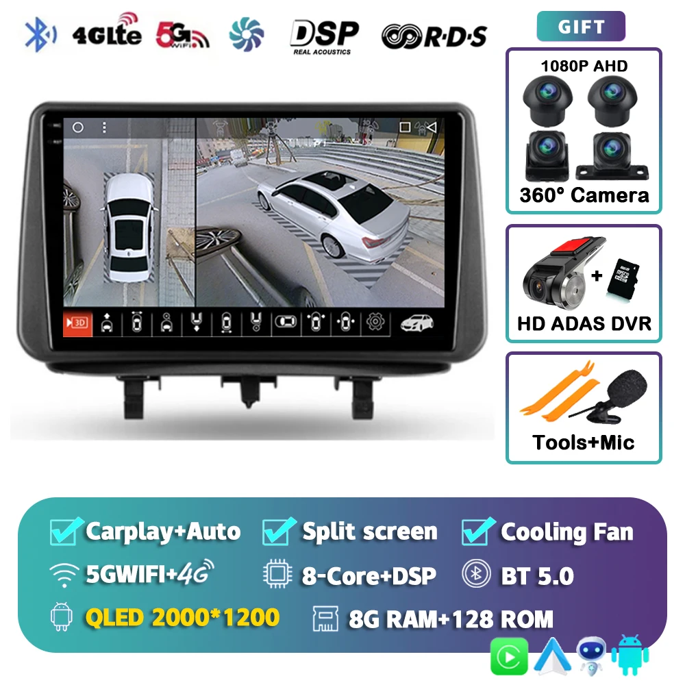 Android 15 Voor Opel Meriva B 2009-2014 2 K QLED Android Autoradio Multimedia Video Player BT AI Voice CarPlay 4G Stereo Head Unit