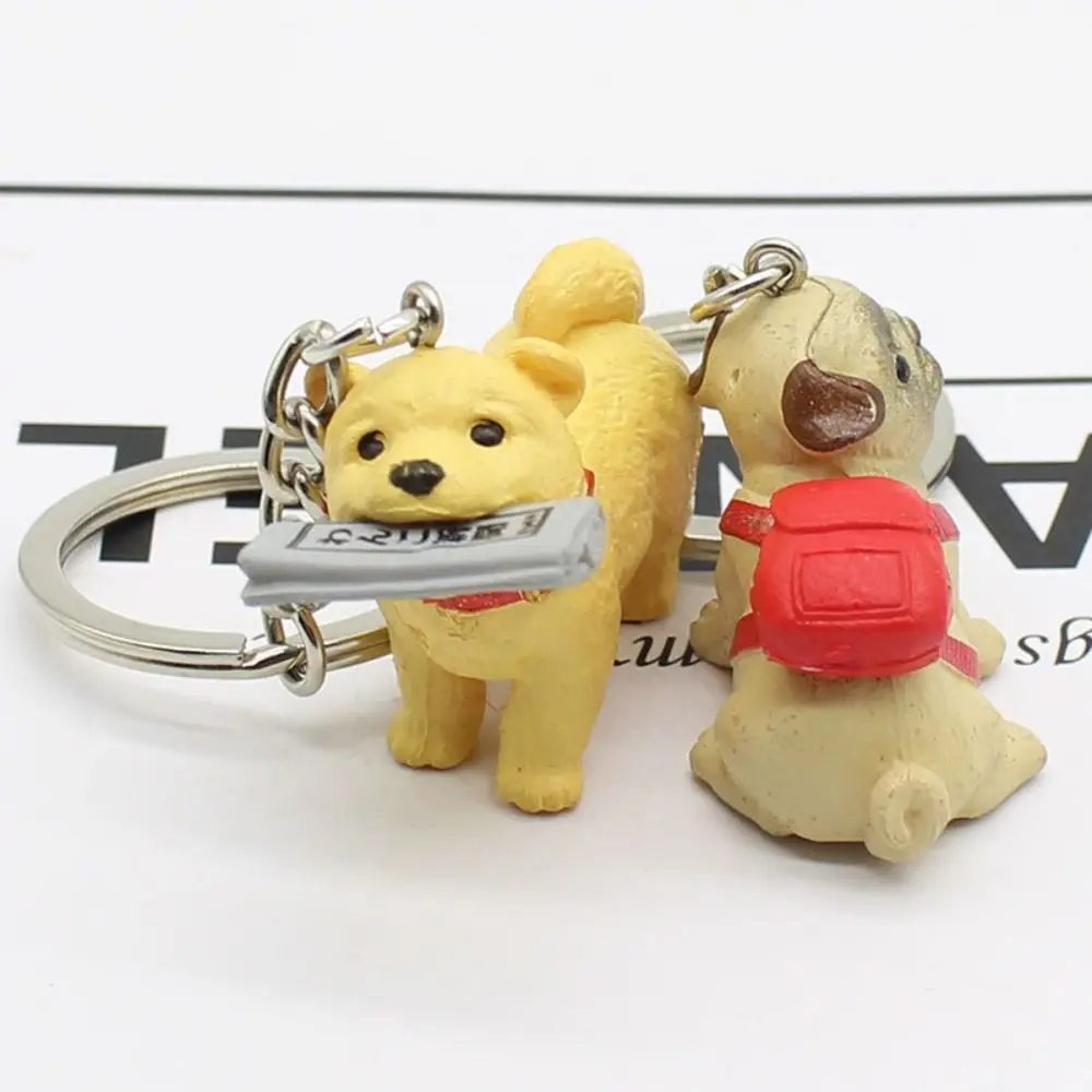 Cartoon Puppy Keychain Pet Dog Shape Key Chain Pendant Bag Ornament Holiday Car Key Holder Gift