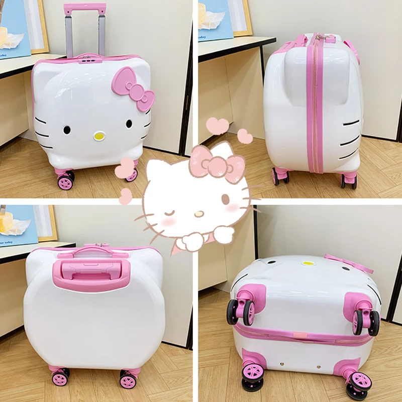 

Новый 20-дюймовый чемодан-тележка Hello Kitty для девочек, мультяшный чемодан, ручная кладь, сумка с аниме-фигурками для женщин, милый мультяшный дизайн