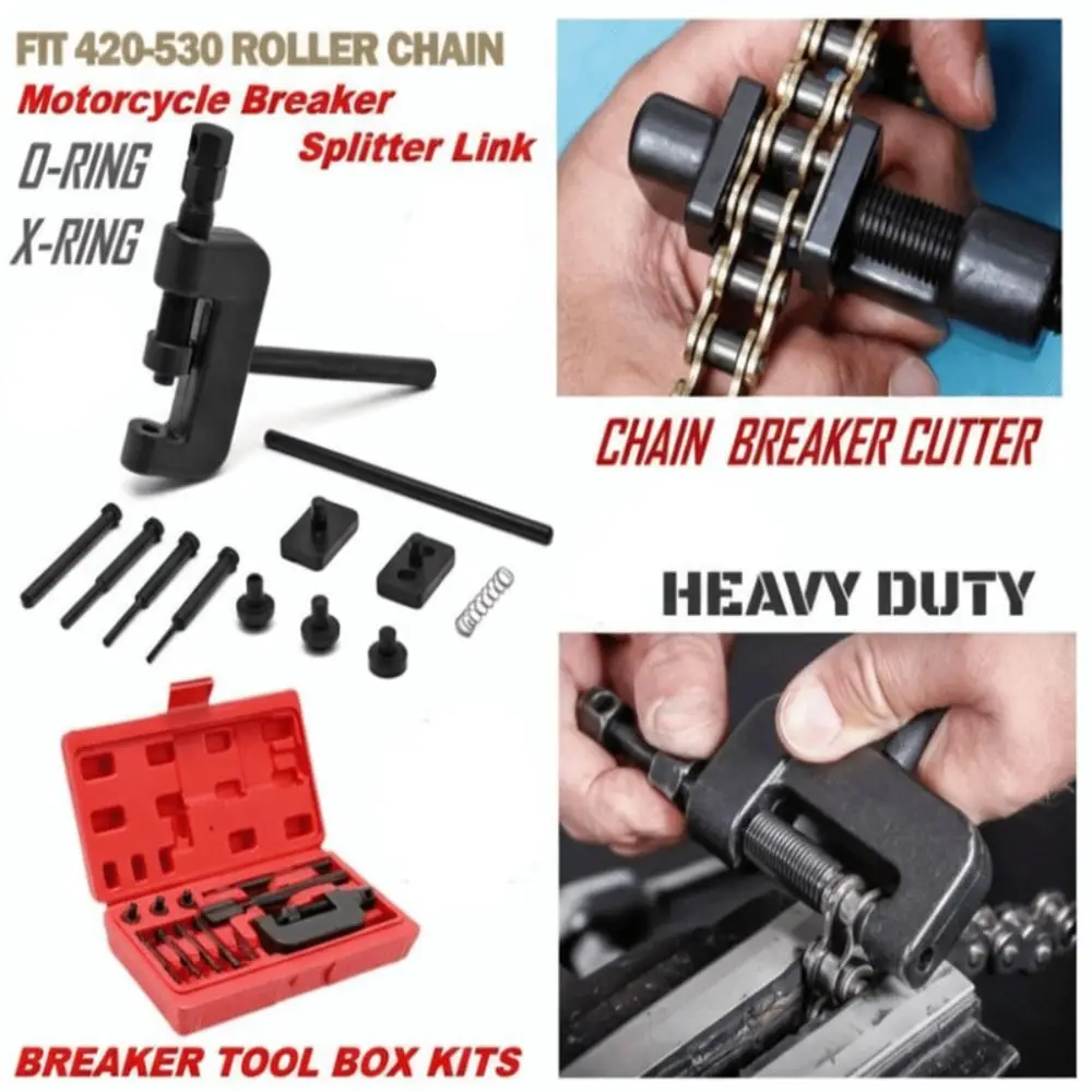 

13pcs/box Carbon Steel Motorcycle Chain Breaker Riveting Kit Red Case Cam Drive Riveting Repair Tool Kit Chain Breaker