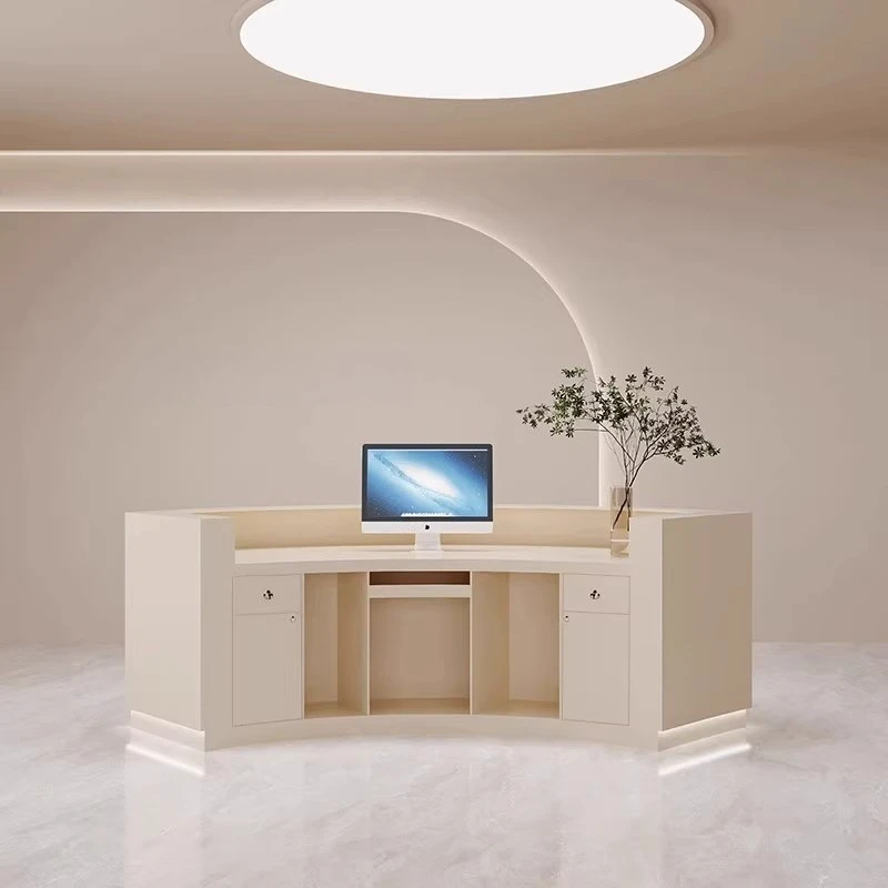 ديكور طبي مكاتب الاستقبال الحديثة الصالة الرياضية مكاتب الاستقبال الحديثة الصغيرة الجبهة الفاخرة متجر Rezeption Theke الأثاث #5