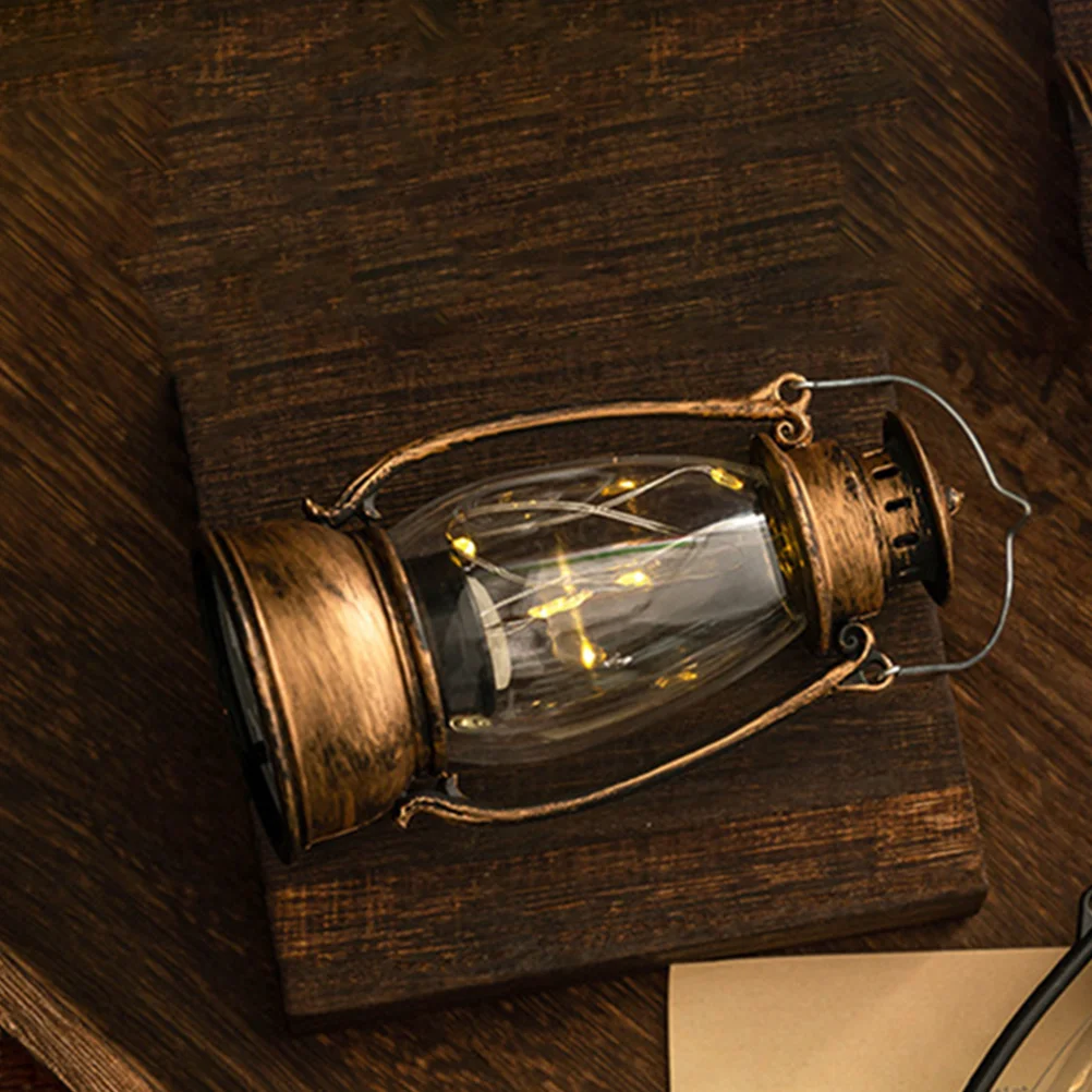 

2 Pcs Retro Lamp Solar Kerosene Indoor Oil Electronic Lantern Plastic Pp Vintage Temple