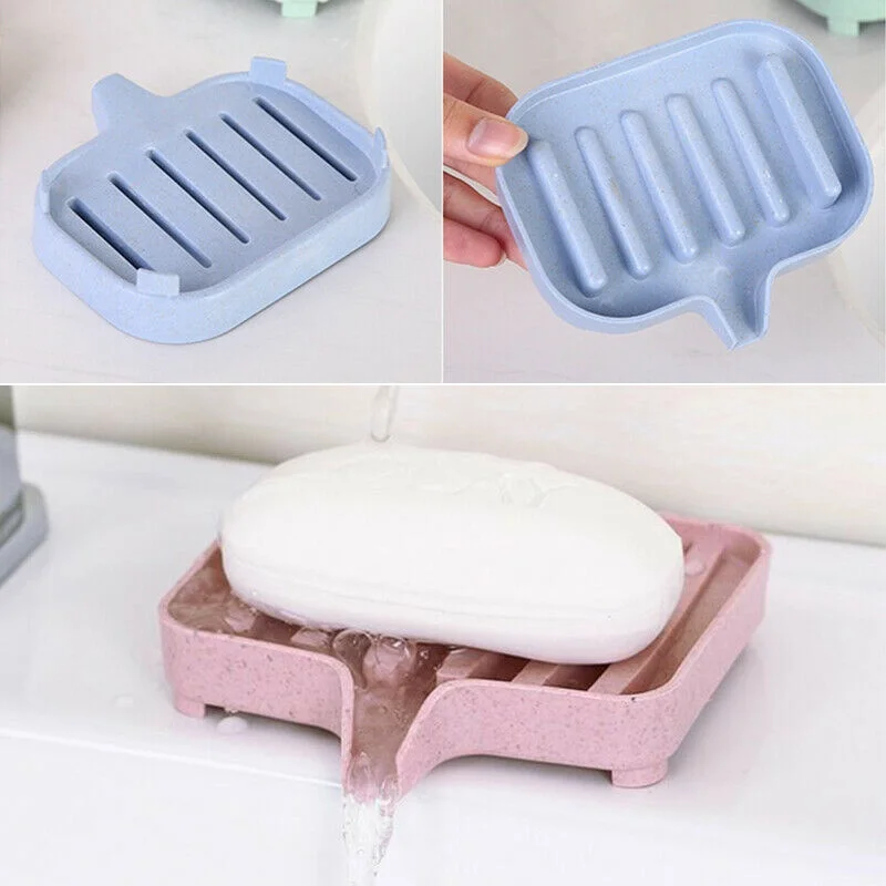 Bathroom Soap Dish Soap Holder  Easy Clean Non Slip Storage Box Draining Soap Container Tray Keep Dry Storage Organizer Supplies