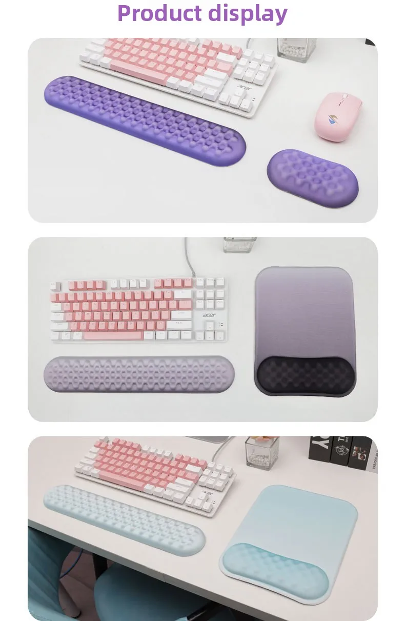 Ins-Style Handgelenkauflage Mauspad-Set Tastaturunterlage Ergonomische Schreibtischunterlage für Büro und Gaming in 6 Farbverläufen – Detail 9