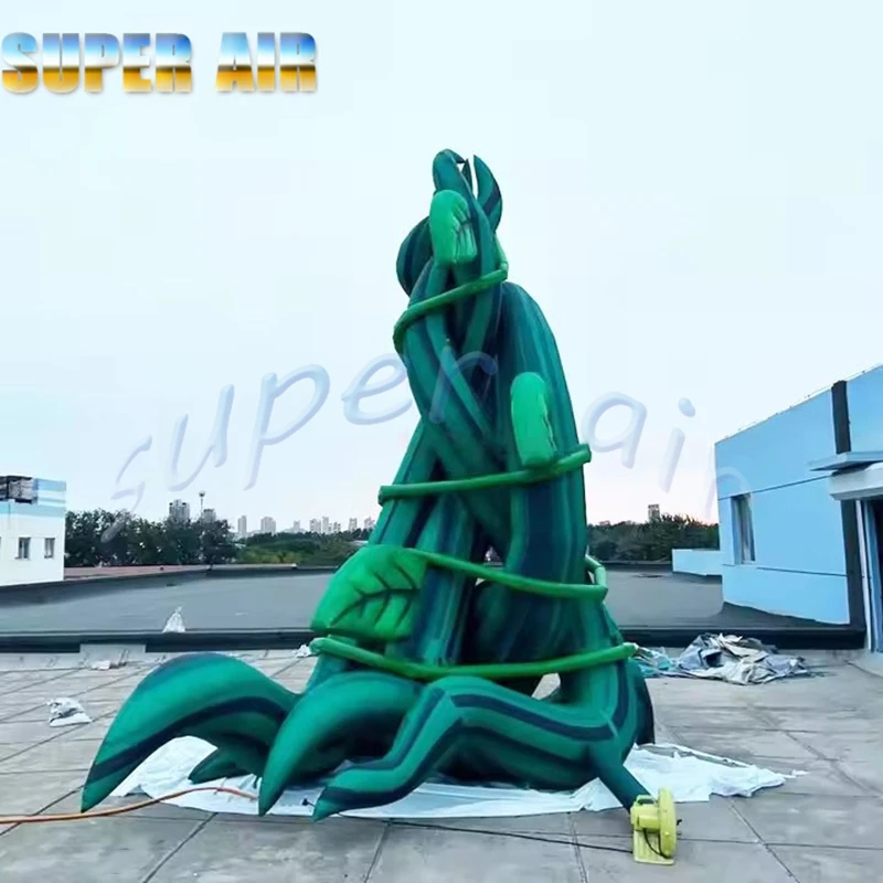 Creatief ontwerp groene podiumdecoratie opblaasbaar timbomodel met ventilator voor buitenfeest