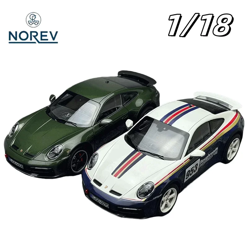 1/18 Porsche 911 Dakar 2023 racing alloy simulation model, children's collection of ornaments, holiday gifts for children.