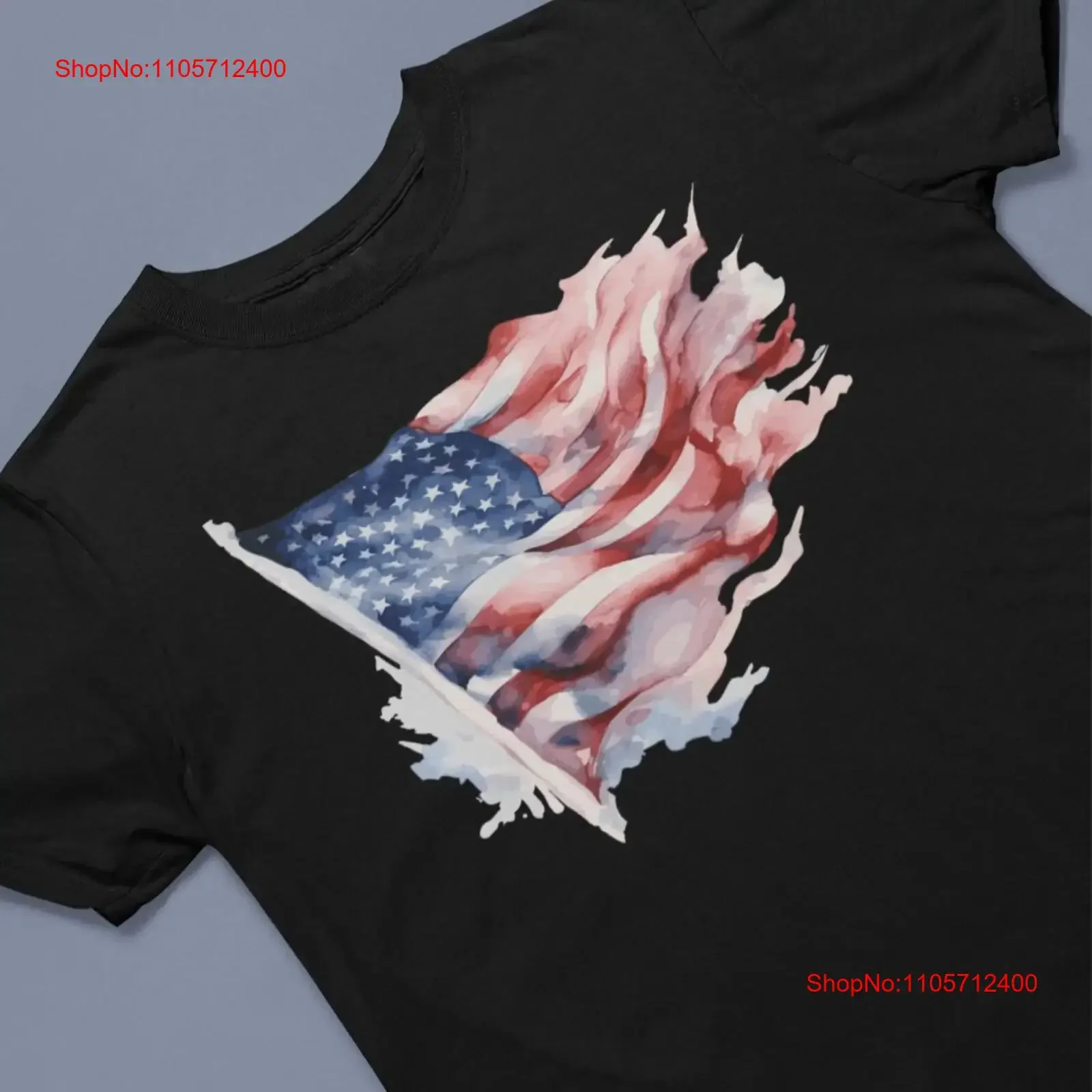 Battle Worn American Flag T shirt in Soft Watercolors Heavy Cotton vintage Washed fashion Comfortable Stretched Stylish homme