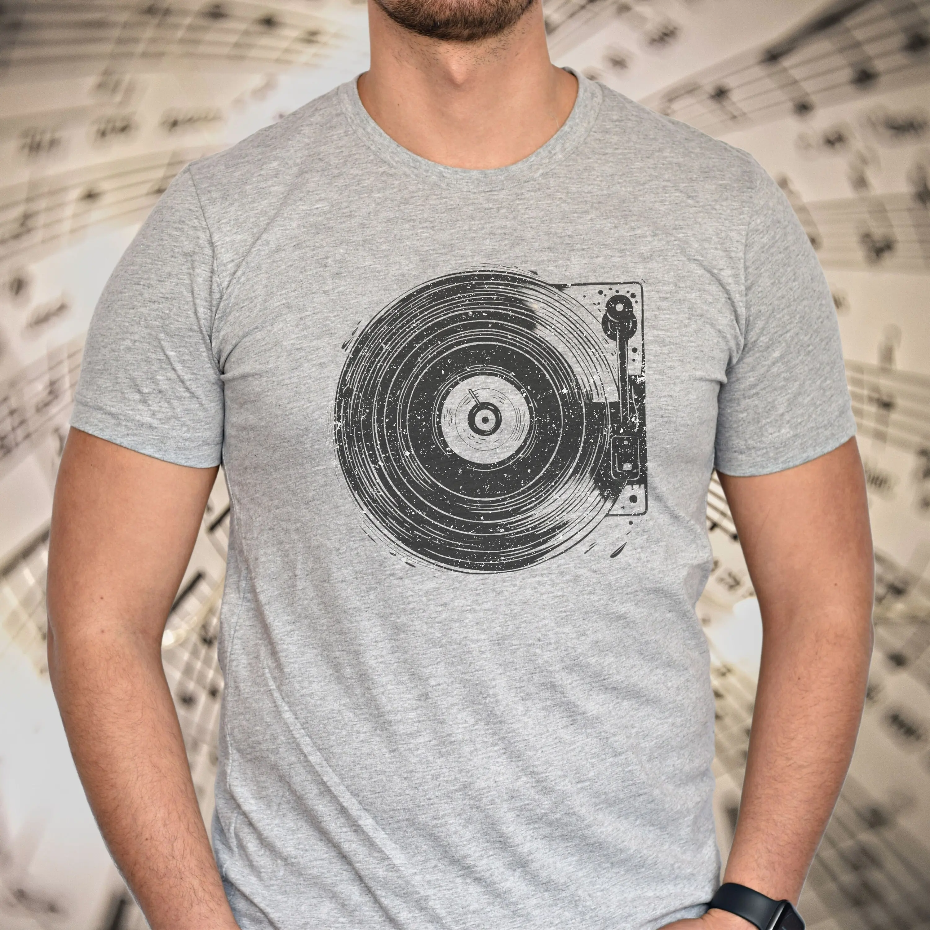 Record Player T Shirt Turntable Vinyl Music Enthusiast Lover Vintage