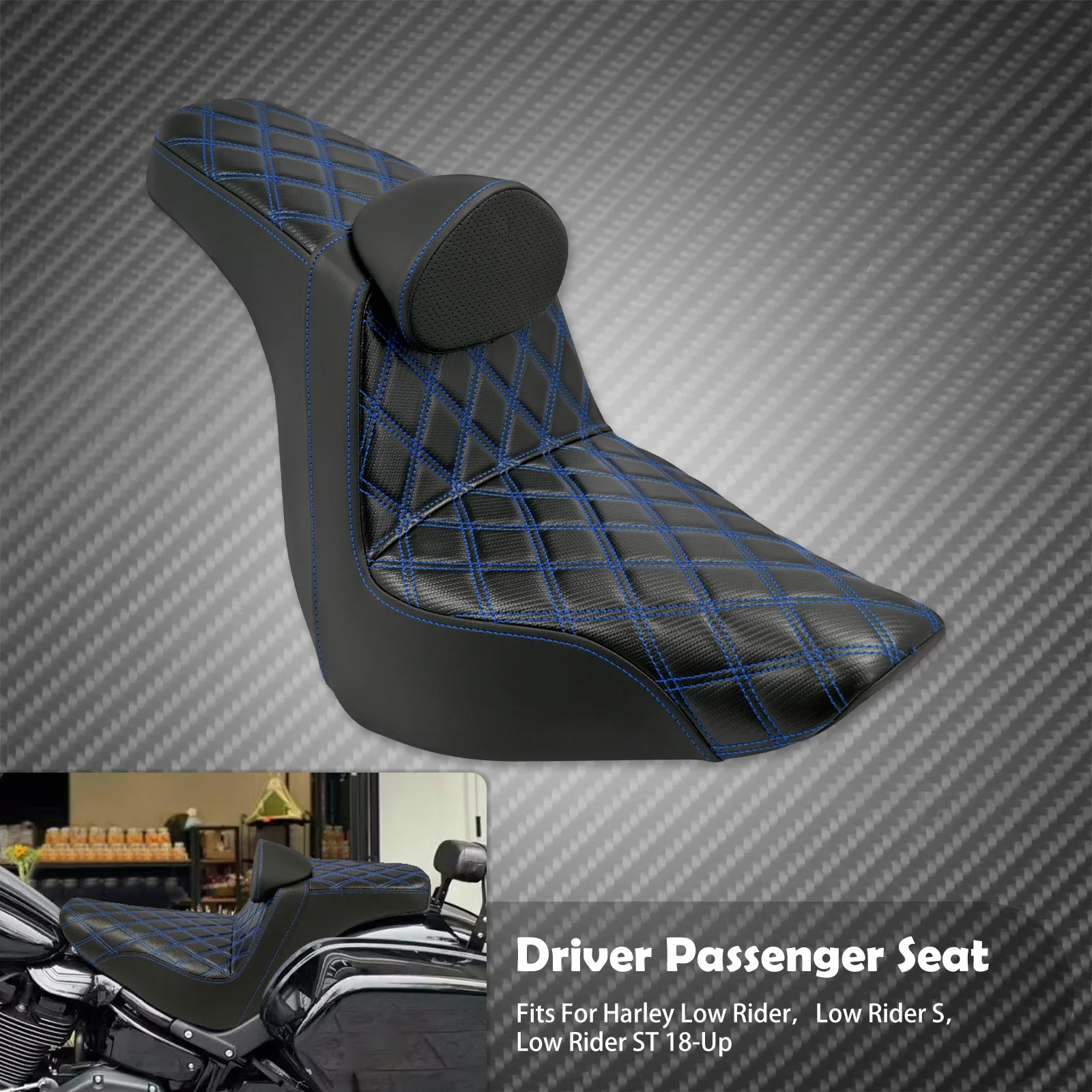 Motorfiets Twee-Up Voor Achter Bestuurder Passagiersstoel Met Rugleuning Kussen Voor Harley Softail Low Rider FXLRST FXLR FLSB 2018-Up