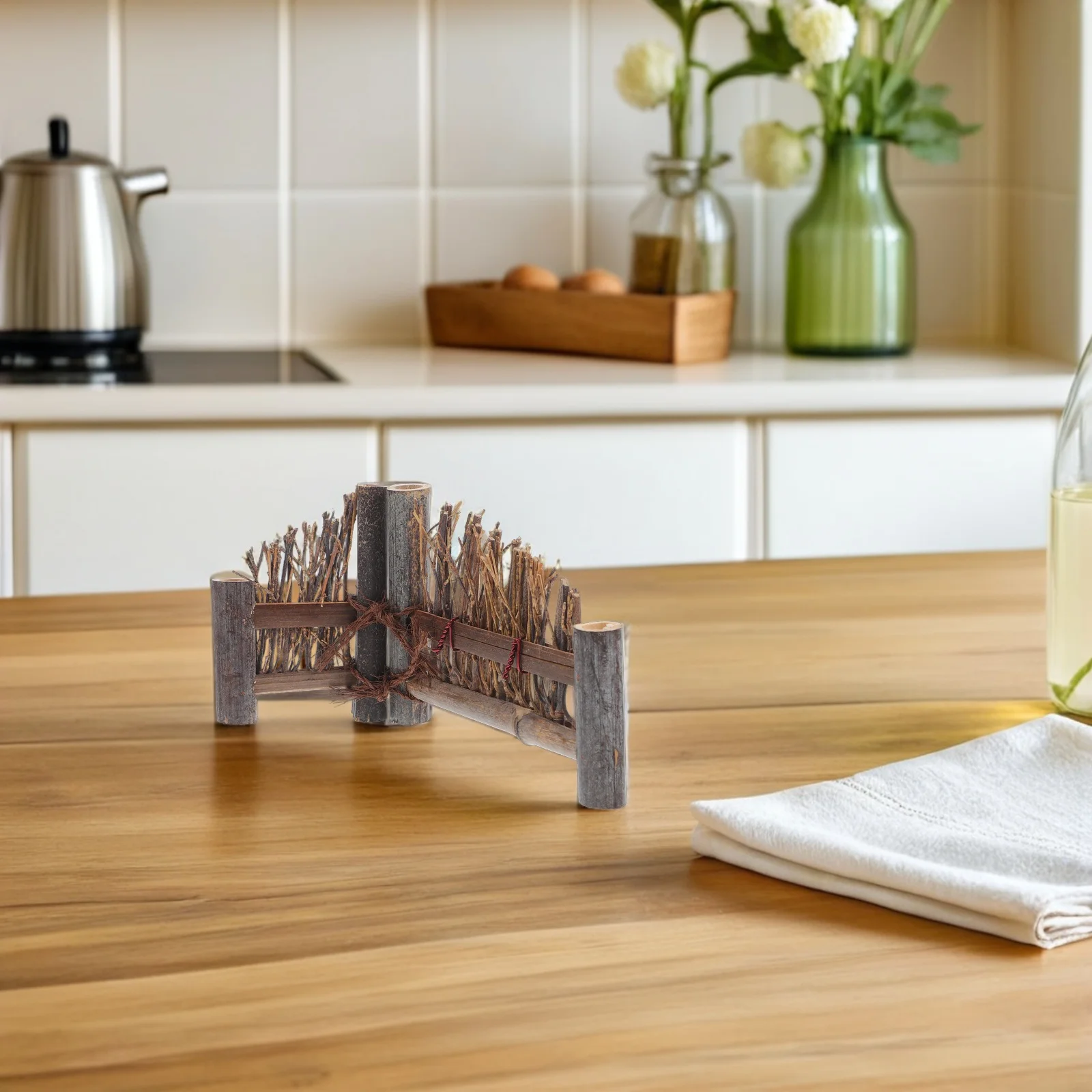 

2pcs Bamboo Mini For Micro Landscape Decoration Diy Garden Decor Bonsai Fence Decor Tea Table Bamboo Ornament Fence Photo Prop