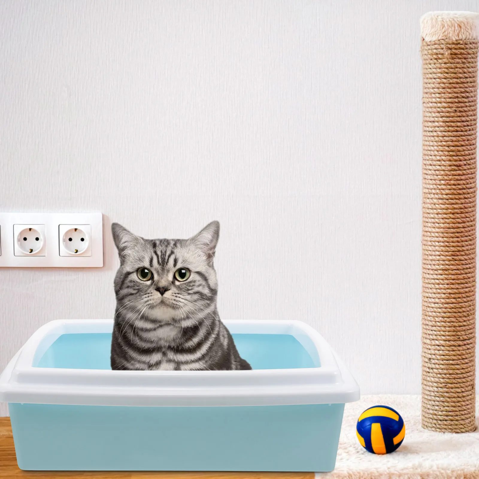 

Cat Litter Box Sifting Pan Portable Standard Boxes Large Capacity Toilet Pp Small