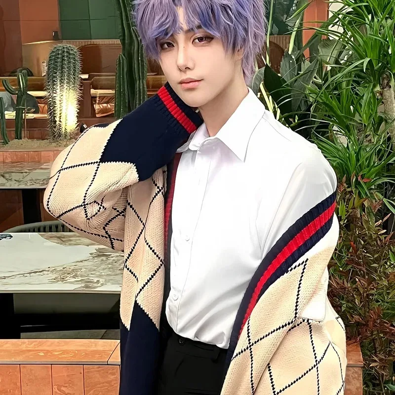 Kostum Cosplay Game Love And Deepspace Rafayel Sweter Qiyu Uniseks Dewasa Pakaian Mantel Hangat Kardigan Asimetris