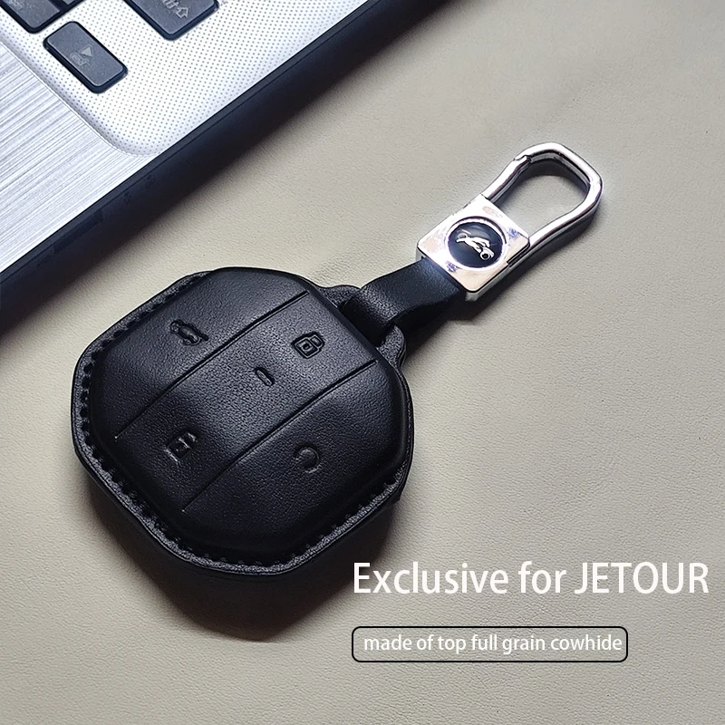 

Genuine Leather Car Remote Key Case Cover Fob for Jetour Freedom 2025 T1 I-DM SUV Keychain Durable Luxury Protector Accessories