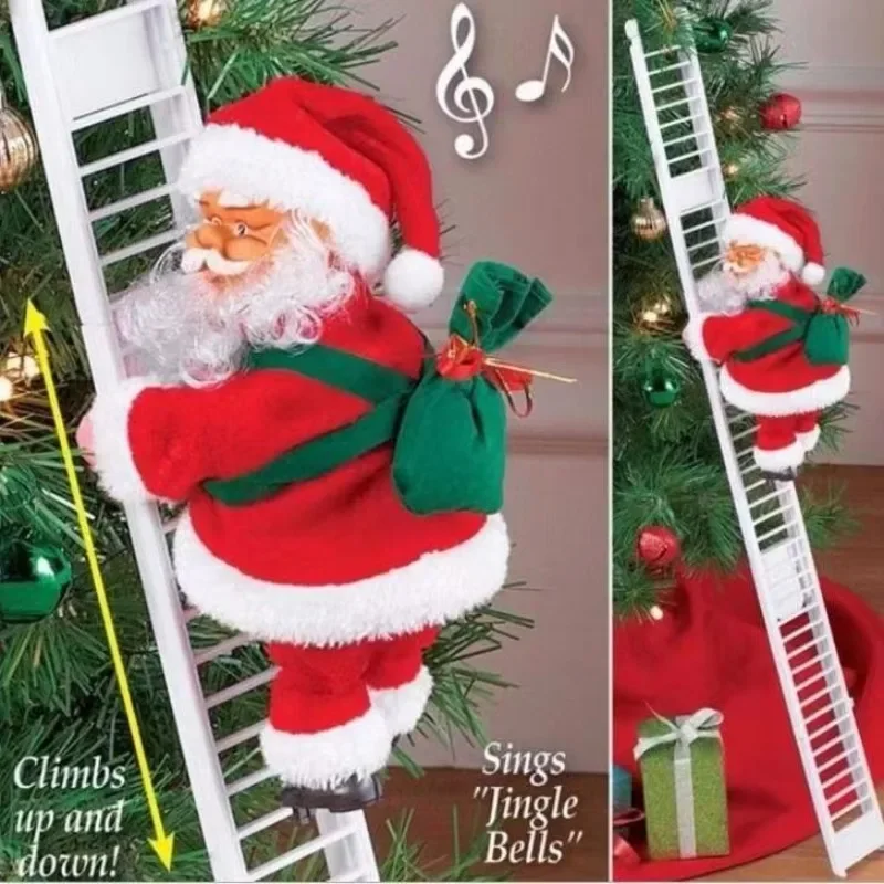 Christmas Deer Sleigh Doll Ladder Climbing Bead Rope DecorationGoods in stock