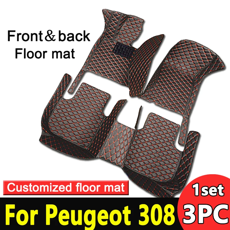 Car Floor Mats For Peugeot 308 III P5 2022 2023 Anti-dirt Pad Covers Floors Tapetes Para Auto Car Accessories Interior Tapestry