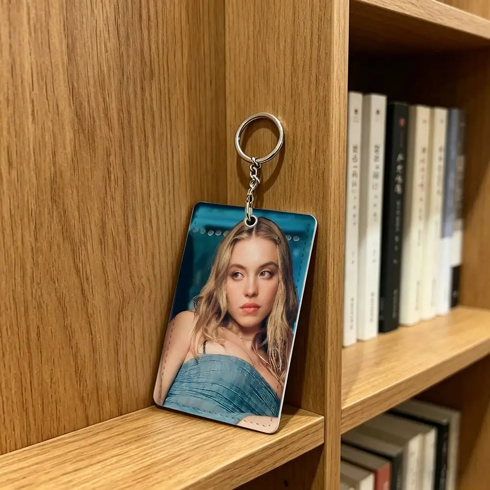 Sobeautiful S-Sydney Sweeney Card Holder Keychain Badge Holder Card Pass Hang Rope Lariat Lanyard for Key Rings Accessories Gift view 5