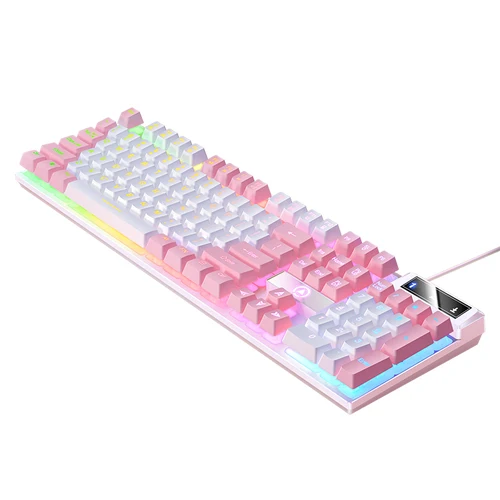 Imagen 2 del producto Teclado para juegos con cable USB, 104 teclas compatibles con Windows Laptop/Computadora/PC, diseño ergonómico, accesorios de oficina y juegos