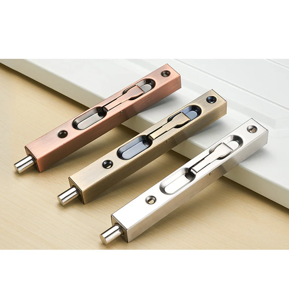 

Невидимый засов из цинкового сплава с двойной защелкой для мебели дома и офиса, противопожарных дверей, квадратная ручка, бронзовый дверной засов