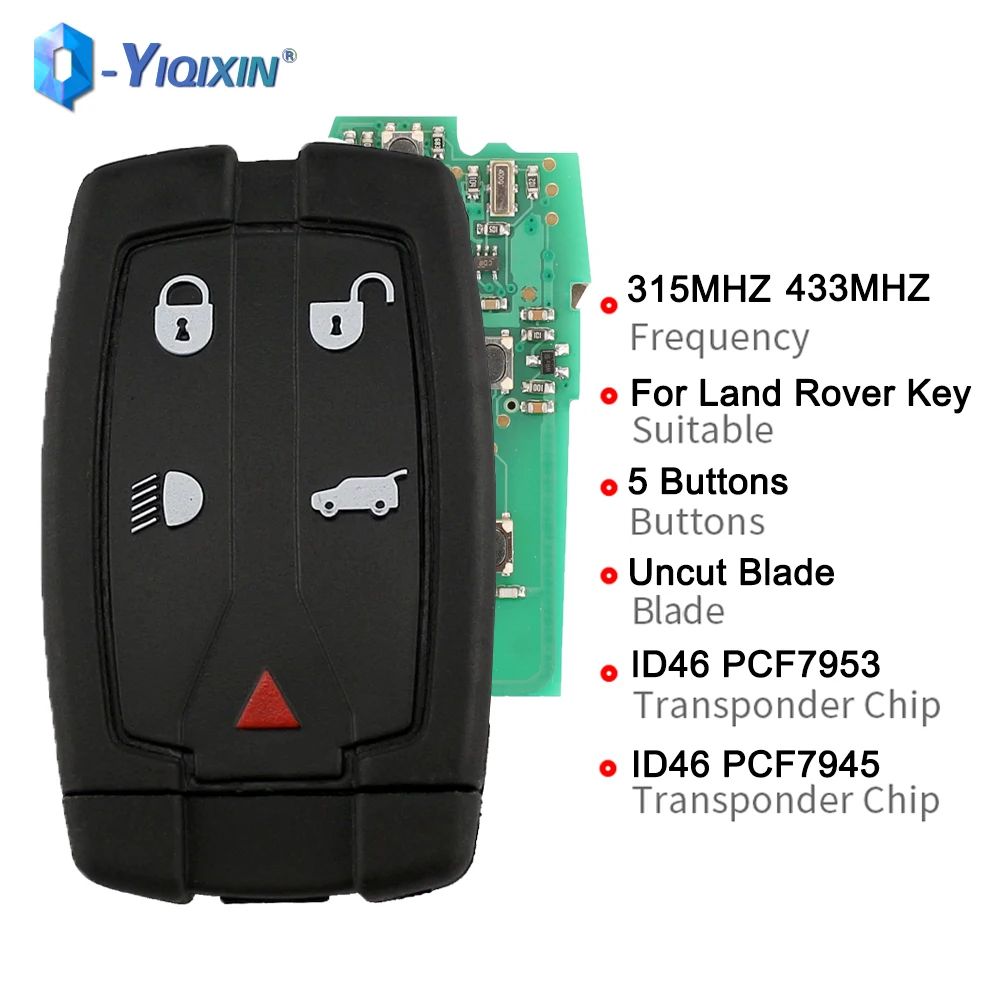 Smart Card For Land Rover Freelander 2 3 Discovery LR2 Sport Range Rover 315/433Mhz Remote Car Key Fob ID46 PCF7953 PCF7945 Chip