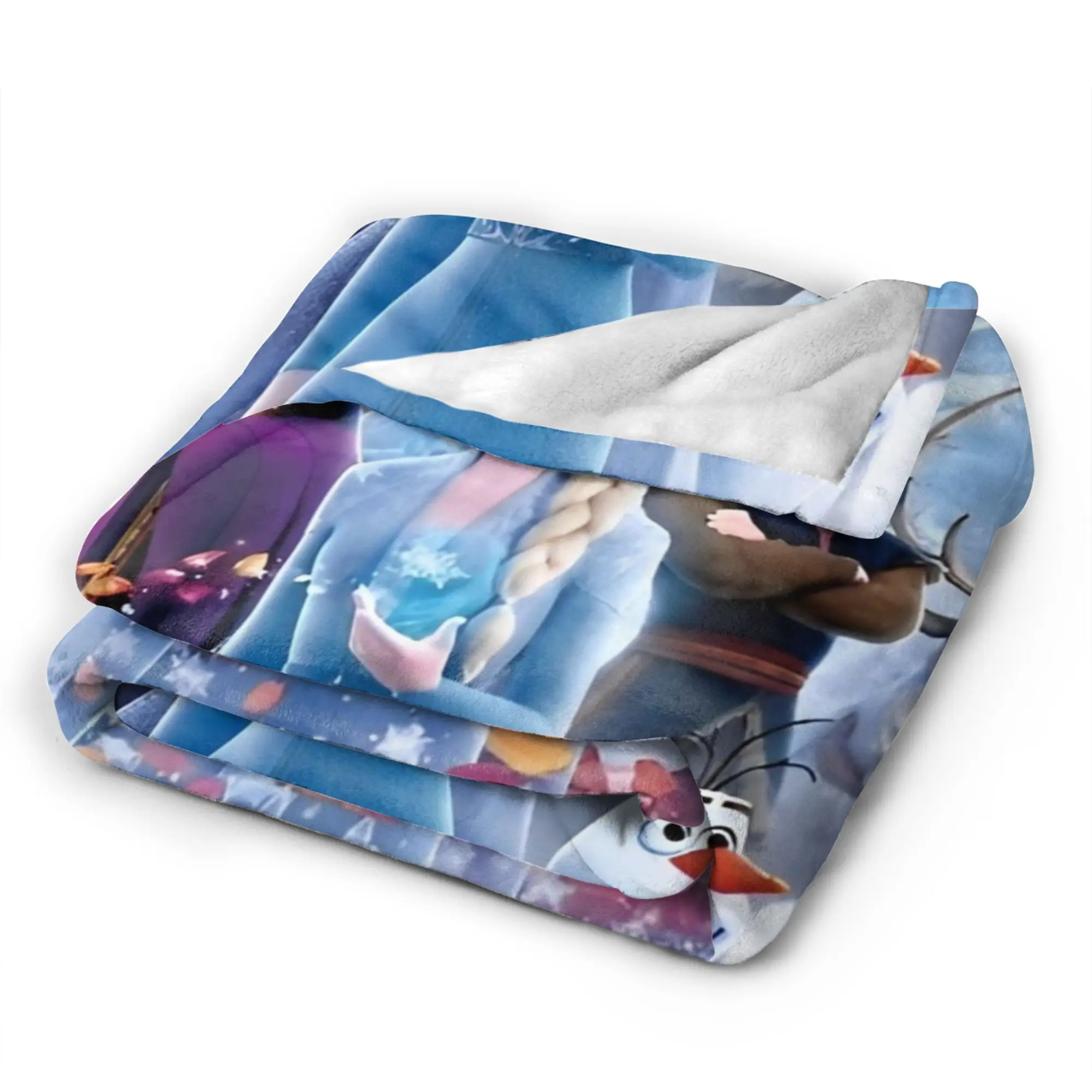 المجمدة إلسا آنا أولاف الخيال كوميدي بطانيات محبوكة الصوف سوبر الدافئة رمي بطانية لغرفة النوم أريكة المفرش #5