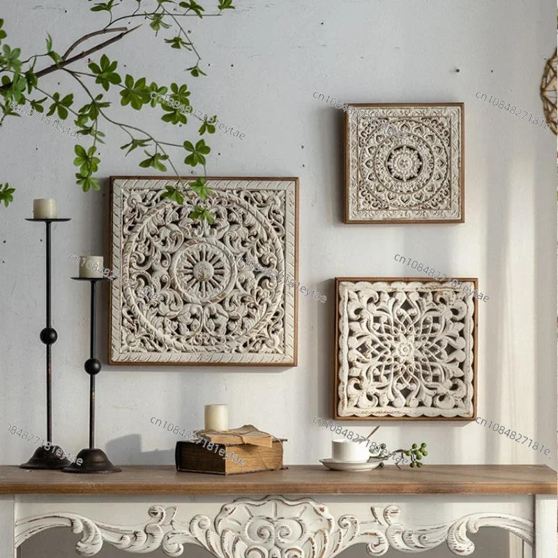 American Vintage Wall Hanging Distressed Carved Decor, Rustic Barrier for Bnb, Hotel, Entryway & Living Room