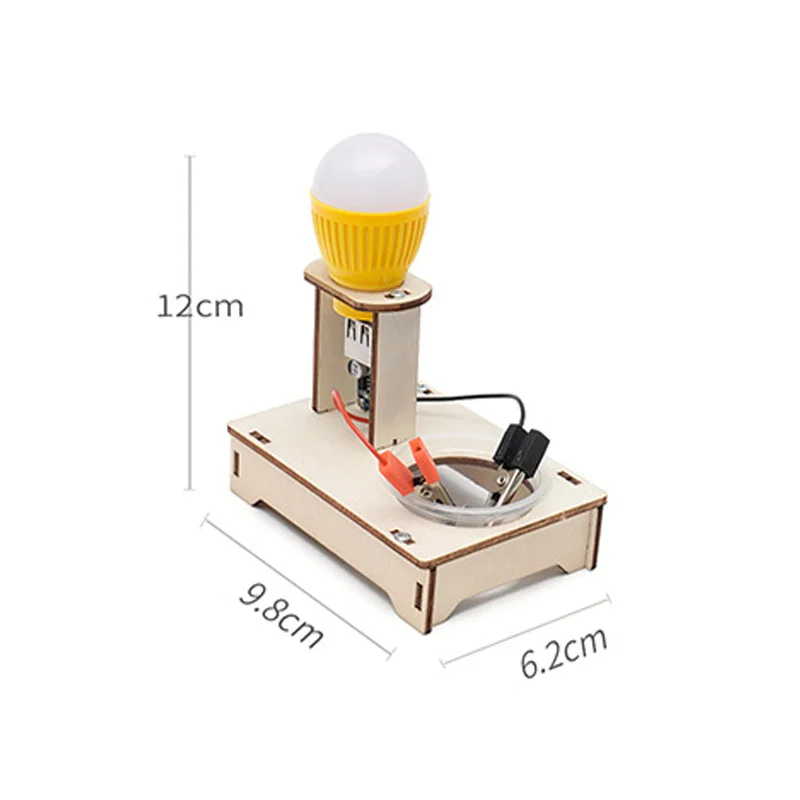 DIY Salt Water Power Generator Model STEM Kits Technologia Science Experimental Tool Learning Educational Wooden Puzzle Games