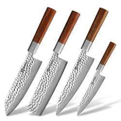 KEEMAKE Kitchen Knives 1-4PCS Set High Carbon Stainless Steel Utility Chef's Santoku Cleaver Japanese Slicing Knife Tools