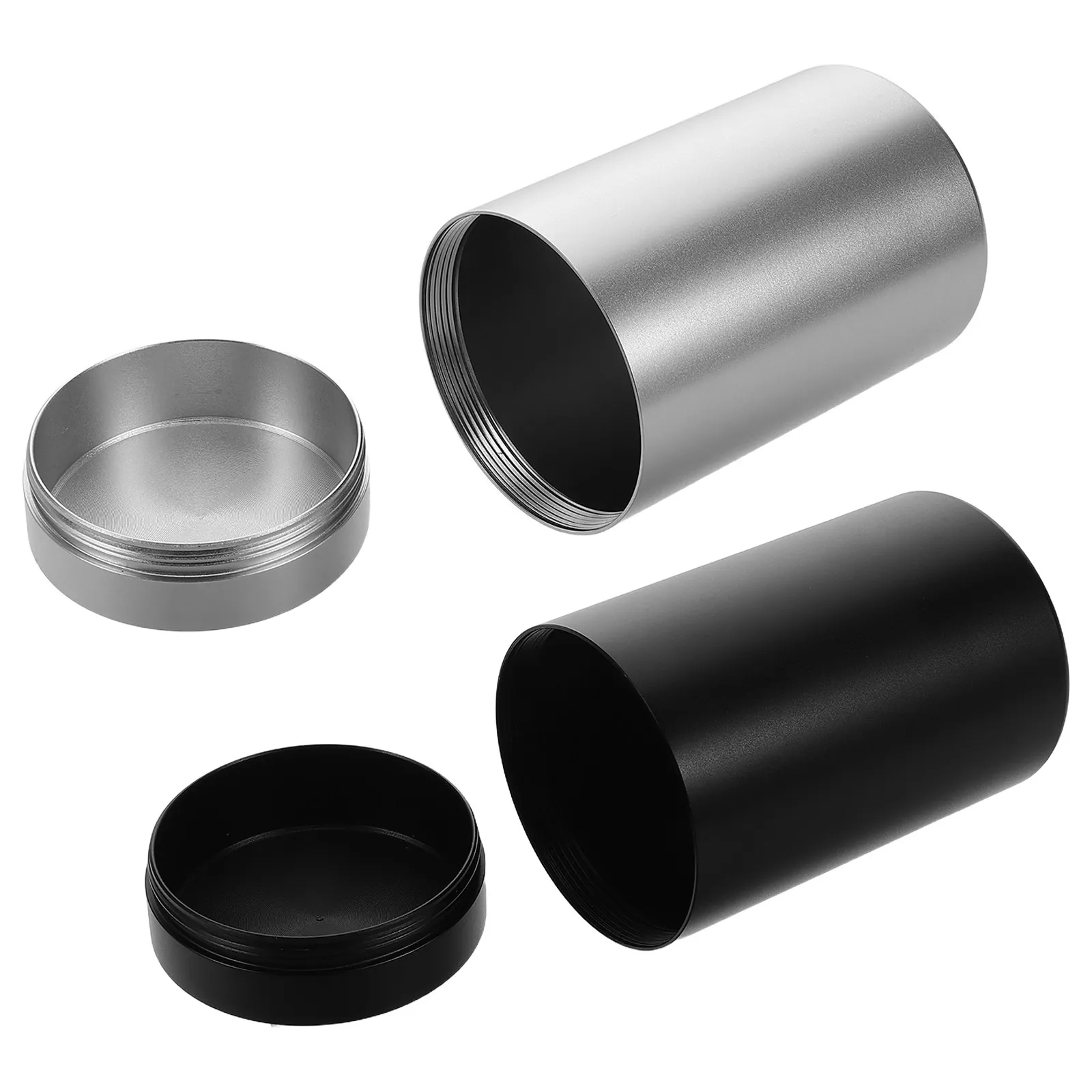 2Pcs Metal Jar Set Aluminum Alloy Portable Sealed Storage Containers for Travel Outdoor Tea Coffee Spice Food Bath Salt view 6