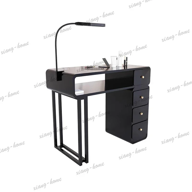 LJY Italian Minimalist Manicure Nail Table With Drawers Multifunctional Modern Nail Table Elegant Classic Mesa Salon Furniture