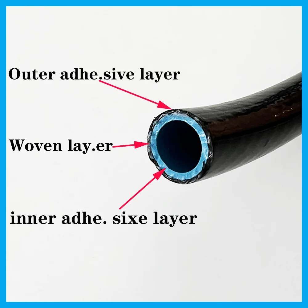 5 ~ 25Mmblack/Blue Core Dubbellaagse Brandstofpijp Harsdraadklemmende Oliebestendige Dieselolie Benzineslang Rubberen Brandstofbuis