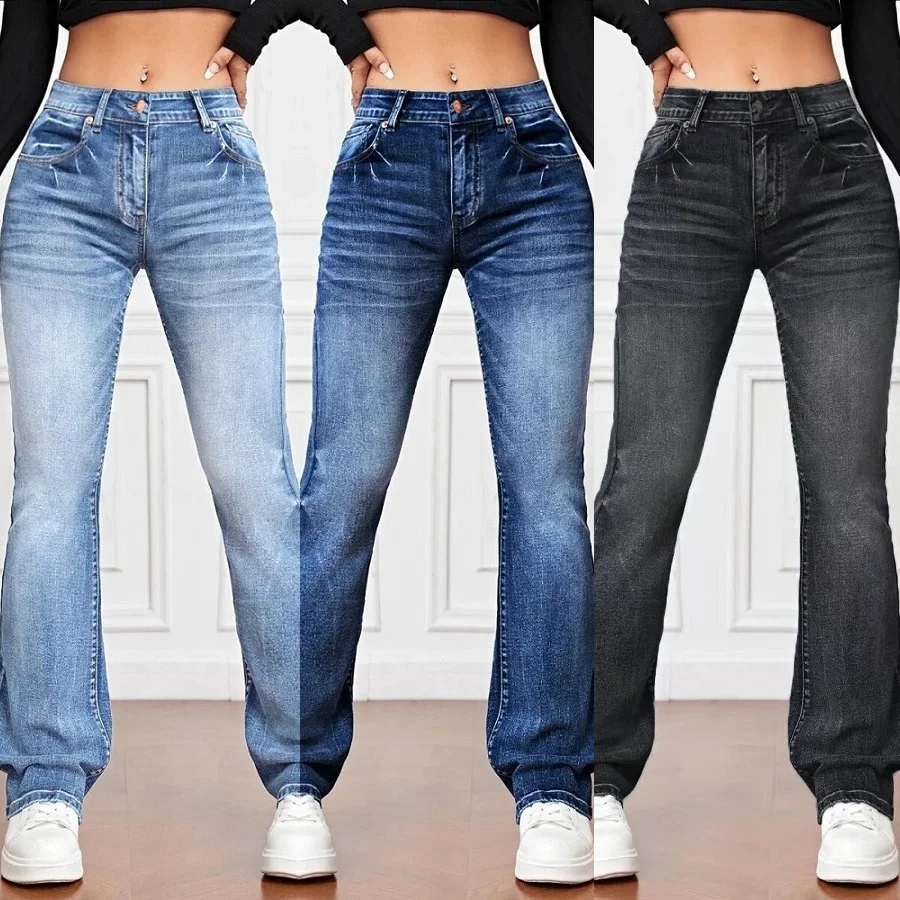 

Women Stretch Denim Jeans Ladies Slim Straight Pants Casual Pantalones de mujer pantalon femme