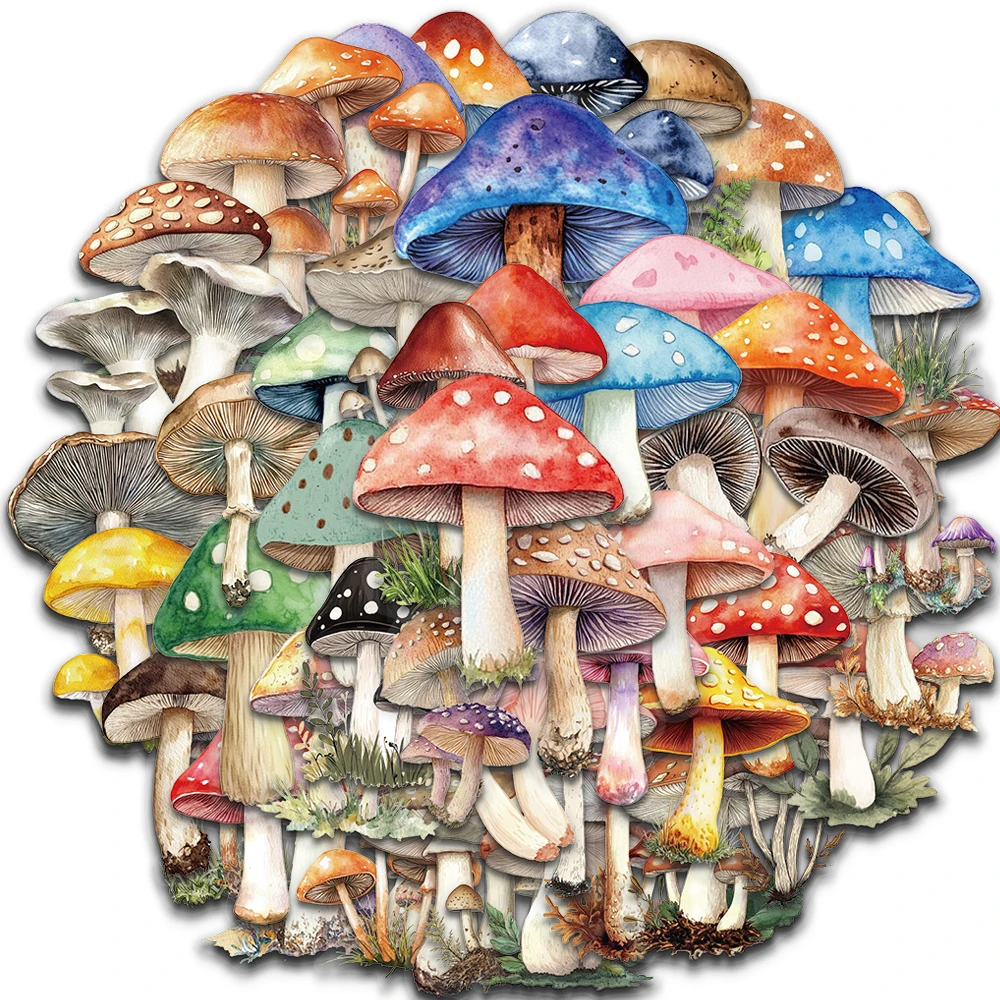50/250PCS Mushroom Catoon Stickers Laptops Motorcycle DIY Skateboard Luggag Cool Guitar Motorcycle Gift Creative Design Sticker