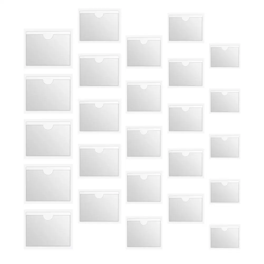

50 Pcs Label Bag Clear Plastic Sleeves Self Adhesive Pvc Card Holder Envelope for Business Index Cards Shipping Organizing