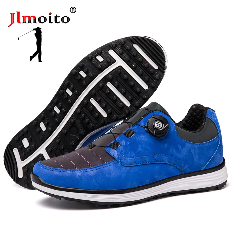 

Men Leather Waterproof Golf Shoes Non-slip Spikeless Golf Sneakers Beginner Golf Training Sneakers Plus Size Golf Athletic Shoes