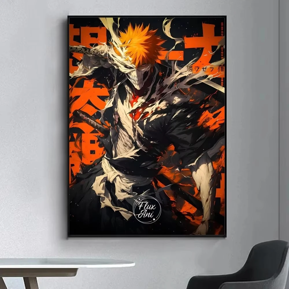 Japanese Anime Bleach Poster Fancy Wall Sticker for Living Room Bar Vintage Decorative Canvas Painting