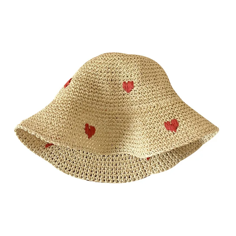 New Summer Straw Hat Women Breathable Sun Shading Straw Hat Seaside Vacation Foldable Sun Protection Fisherman Hat